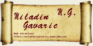 Miladin Gavarić vizit kartica